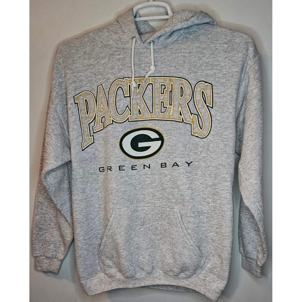 LOGO 7 Green Bay Packers Hoodie Grey Medium Vintage